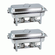 GVK ECO 2 pièces Chafing Dish 4331 avec récipient GN 1/1 65 mm - Acier inoxydable 18/10 ChafVar-4-2er