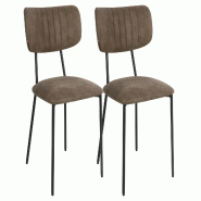 METRO PROFESSIONAL Chaise de restaurant rembourrée Estraya (lot de 2), acier/polyester, beige - beige polyester 4067373519306