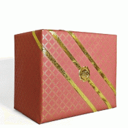 Papier cadeau Grata rouge et or 0,70cm x25m