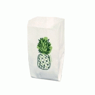Sachet papier blanc ananas 12 x 6 x 26 cm