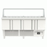Saladette réfrigérée professionnelle inox 700 positive 4 portes ave... - PMFK-180