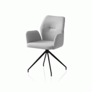SalesFever Fauteuil | Fonction de rotation à 180° | Revêtement en tissu structuré | Cadre en métal | L 59 x P 58 x H 88 cm | gris clair – noir SalesFever Fauteuil | Fonction de rotation à 180° | Revêtement en tissu structuré | Cadre en métal | L 59 x P 58 x H 88 cm | gris clair – noir