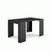 SKRAUT HOME Table console extensible, 140, Pour 6 personnes, Table à Manger, Noir - noir Bois manufacturé 147_17