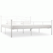 VidaXL Cadre de lit sans matelas blanc métal 180x200 cm Modèle Bellénis - 284521