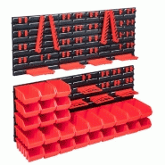 Vidaxl kit de bacs de stockage et panneaux muraux 103pcs rouge et noir 150813