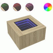 VidaXL Table basse avec LED chêne sonoma 60x60x40 cm bois d'ingénierie Modèle Savane Horizon - 847569