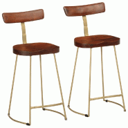 VidaXL Tabourets de bar lot de 2 49x43x88 cm bois de manguier massif Modèle Flex Panorama Élégance - marron 4013519