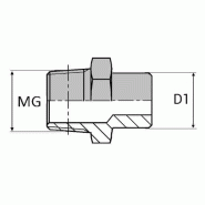 Adaptateur droit mâle gaz conique x extrémité à souder bout à bout - 2" , 59.61 , 60.3