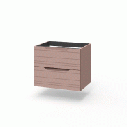 AQA Design Meuble sous-vasque en MDF avec 2 tiroirs SOLMIRA rose poudre L.60 P.45 H.50 MPSO060-CIP - rose Bois manufacturé MPSO060-CIP
