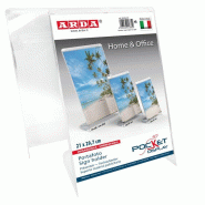 Arda, Porte-brochures, Porte-photos, 21 x 30 cm, plastique transparent de type cristal - 80VA4CR