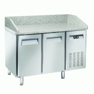 Banco à pizza inox 2 portes, plan en granit, dégivrage automatique, température +2/+8°C, 150×80×104 cm. CoolHead QZ20 - 1751