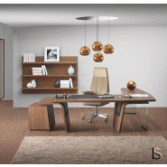 Bureau de direction Larus avec retour - Dellarovere - Noyer, 255