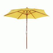 Décoshop26 - Parasol de jardin Ø 3 m avec mât en bois et toile polyester UV50 coloris jaune 04_0010795 - jaune Bois massif 3000268248357