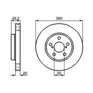 Disque de frein ventilé Bosch 0986478451 - boîte de 2, montage avant, 5 trous Disque de frein ventilé Bosch 0986478451 - boîte de 2, montage avant, 5 trous