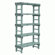 Gastro-Inox Étagère Euro avec 5 étagères en plastique 1000x400x1850mm - 7445908642694