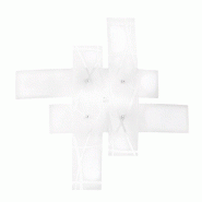 Gea Luce Frida - Applique 4 Lumières E27 En Verre Blanc Satiné - Cadre Chromé, Max 4X52W, Ampoules Exclues, Largeur 91Cm - blanc 8000000085481