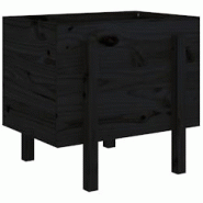 Helloshop26 - Jardinière bac lit surélevé plantes fleurs terrasse jardin 62 x 50 x 57 cm bois massif de pin noir 02_0037764 - 3000217866816