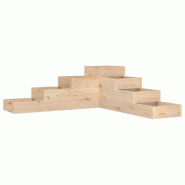 Helloshop26 - Jardinière d'angle à 4 niveaux pour balcon jardin 106 x 104,5 x 36 cm en pin massif naturel 02_0048509 - Bois massif 3000235320024