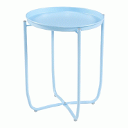 Helloshop26 - Table basse console d'appoint avec plateau amovible acier 53 x 40 cm bleu ciel 03_0010760 - 3000225392987