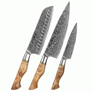 Hezhen - Set de couteaux Damas 3 pièces - B30 Master series - multicolore multi-matériau B30-A3