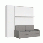 Itamoby Versia Sofà 160 Lit Double Escamotable Vertical Avec Canapé, Étagère Et Armoire 1 Porte Gauche Blanc - blanc 8050598908952