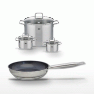 Lot Poêle 28cm Elo Profi Therm Platinum et 3 Faitouts Elo Citrin - gris inox 3176239951929