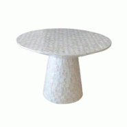 Now's Home - Table Basse Ronde En Coquille De Capiz Verte 58x58x40cm Zina - 3256391040690 Now's Home - Table Basse Ronde En Coquille De Capiz Verte 58x58x40cm Zina - 3256391040690