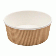 Pot à soupe double paroi carton ondulé brun intérieur blanc 780ml - par 250