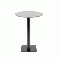 RestooTab - Mange-debout Milan T Ø50cm décor cuma light - gris fonte TB-MITFF-R50M-CUMA.L