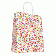 Sac "Pastilles" poignées torsadées 24+12x32cm - par 50