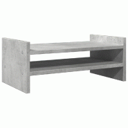 Support de moniteur table meuble bureau 50 x 27 x 20 cm bois d'ingénierie gris 02_0044886 - gris Bois massif 3000220451429