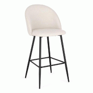 Tabouret bar Tanya New blanc  51 x 52 x 107 cm - Par 2