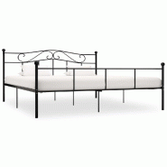 VidaXL Cadre de lit sans matelas noir métal 180x200 cm Modèle Herlénis - 284528