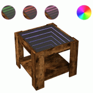 VidaXL Table basse avec LED chêne fumé 53x53x45 cm bois d'ingénierie Modèle Toscane Prestige - 847543