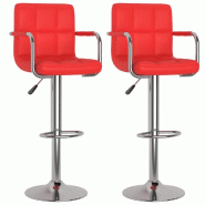 VidaXL Tabourets de bar lot de 2 rouge similicuir Modèle Aero Jardin Élite - 334595