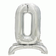 Ballon aluminium 73 cm argent "0" debout (24 unités) PAPSTAR - argenté plastique 37255