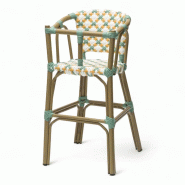 Bistromania Chaise de restaurant pour bébé ST GERMAIN - Tressage Vert Jaune et Blanc - EA256