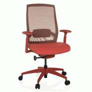 Chaise de bureau / chaise pivotante COLORE dossier résille / assise tissu rouge hjh OFFICE - rouge polyester 657702