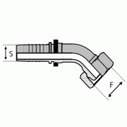 Cône 24° - Femelle - 45° (DKF45) - 6 , 3/8" , 9.5 , m20x150