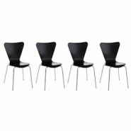 Décoshop26 - Lot de 4 chaises de séjour bureau en bois noir et métal CDS10114 - noir 3000205387026 Décoshop26 - Lot de 4 chaises de séjour bureau en bois noir et métal CDS10114 - noir 3000205387026