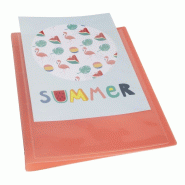 Exacompta Lot de 20 Classeur Kreacover A4, 4 anneaux 15mm, polypro, 1 face personnalisable, coloris assortis pastels translucides - 3130630512790