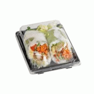FIRSTPACK FHC - 200Pcs - Barquette sushi plastique PS noir avec couvercle PET transparent Suky - 220x140x40mm - noir plastique 210SUKY15 FIRSTPACK FHC - 200Pcs - Barquette sushi plastique PS noir avec couvercle PET transparent Suky - 220x140x40mm - noir plastique 210SUKY15