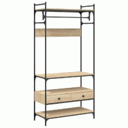 Helloshop26 - Armoire à tiroirs design minimaliste rangement 89 x 39 x 185 cm en bois d'ingénierie chêne sonoma 02_0049391 - métal 3000235820852