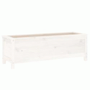 Helloshop26 - Jardinière bac lit surélevé plantes fleurs terrasse jardin de jardin 119,5 x 40 x 39 cm bois de pin massif blanc 02_0039321 - 3000218 Helloshop26 - Jardinière bac lit surélevé plantes fleurs terrasse jardin de jardin 119,5 x 40 x 39 cm bois de pin massif blanc 02_0039321 - 3000218