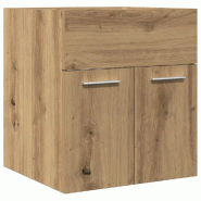 Helloshop26 - Meuble lavabo de salle de bain mural peu encombrant 41 x 38,5 x 46 cm en bois d'ingénierie chêne artisanal 02_0050791 - Bois massif 30