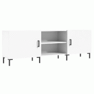Helloshop26 - Meuble TV blanc moderne rangement spacieux 150 x 30 x 50 cm en bois d'ingénierie blanc 02_0048707 - blanc Bois massif 3000235432529