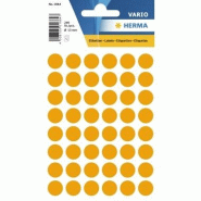 HERMA 240 pastilles adhésives coloris orange fluo, Ø 13 mm (5 feuilles 9x16 / cdt) - 1864