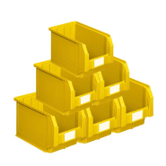 Lot de 15 bacs à bec plastique 12.5l jaune_0