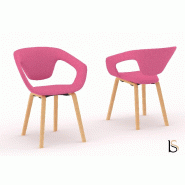 Lot de 2 sièges visiteurs Liner - Mobel Linea. - Rose_0