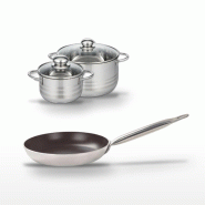 Lot Poêle 32cm & 2 Faitouts 16/20cm Elo Bistro Line - gris 3176239985160